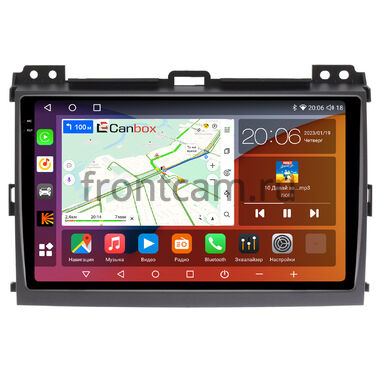 Toyota Land Cruiser Prado 120 (2002-2009) с усилителем Canbox H-Line 2K 4180-9064 на Android 10 (4G-SIM, 4/32, DSP, QLed)