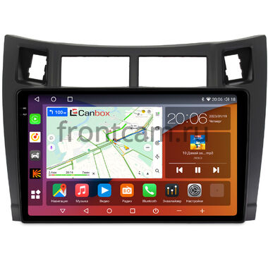 Toyota Vitz 2 (XP90), Yaris 2 (2005-2012) (черная, матовая) Canbox H-Line 2K 4180-9122 на Android 10 (4G-SIM, 4/32, DSP, QLed)