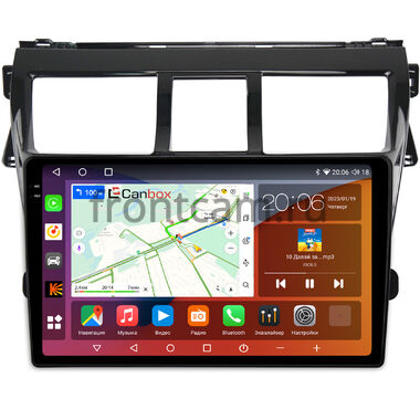 Toyota Belta, Vios, Yaris sedan 2005-2012 (черная, глянцевая) Canbox H-Line 2K 4182-9-403 на Android 10 (4G-SIM, 4/64, DSP, QLed)