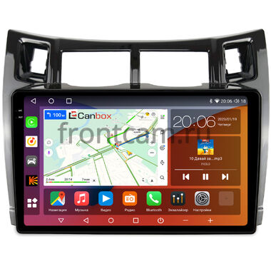 Toyota Vitz 2 (XP90), Yaris 2 (2005-2012) (черная, глянцевая) Canbox H-Line 2K 4184-9-172 на Android 10 (4G-SIM, 6/128, DSP, QLed)