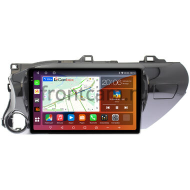 Toyota Hilux 8 (2015-2024) (руль слева) Canbox H-Line 2K 4185-1056 на Android 10 (4G-SIM, 6/128, DSP, QLed) (для любой комплектации)