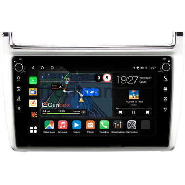 Volkswagen Polo 5 2009-2020 (серебро) Canbox M-Line 7801-9-540 на Android 10 (4G-SIM, 2/32, DSP, IPS) С крутилками