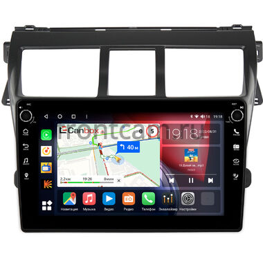 Toyota Belta, Vios, Yaris sedan 2005-2012 (черная, матовая) Canbox H-Line 7802-9-402 на Android 10 (4G-SIM, 4/32, DSP, IPS) С крутилками