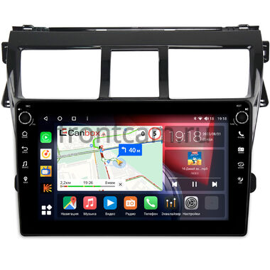 Toyota Belta, Vios, Yaris sedan (2005-2012) (черная, глянцевая) Canbox H-Line 7803-9-403 на Android 10 (4G-SIM, 4/64, DSP, IPS) С крутилками