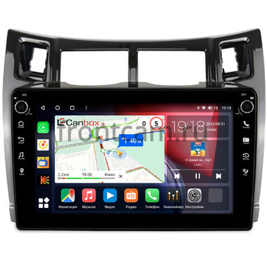 Toyota Vitz 2 (XP90), Yaris 2 (2005-2012) (черная, глянцевая) Canbox H-Line 7804-9-172 Android 10 (4G-SIM, 6/128, DSP, IPS) С крутилками