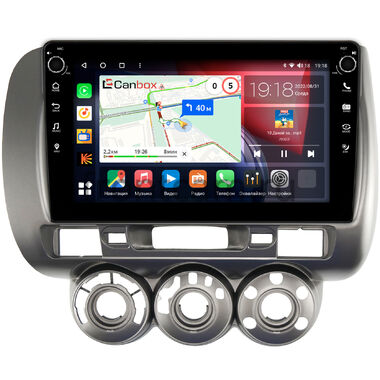 Honda Jazz 2001-2008 (авто без климат-контроля, левый руль) Canbox H-Line 7804-9-464 на Android 10 (4G-SIM, 6/128, DSP, IPS) С крутилками