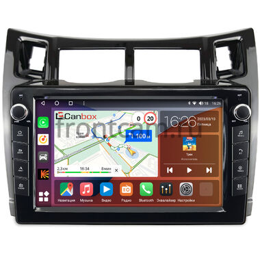 Toyota Vitz 2 (XP90), Yaris 2 (2005-2012) (черная, глянцевая) Canbox H-Line 7822-9-172 Android 10 (4G-SIM, 4/32, DSP, IPS) С крутилками