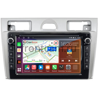 Ford Fiesta (Mk5) (2002-2008) (серебро) Canbox H-Line 7822-9-2069 на Android 10 (4G-SIM, 4/32, DSP, IPS) С крутилками