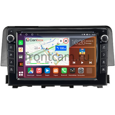 Honda Civic 10 (2015-2021) Canbox H-Line 7822-9-650 на Android 10 (4G-SIM, 4/32, DSP, IPS) С крутилками