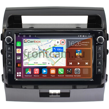 Toyota Land Cruiser 200 2007-2015 (для авто без NAVI) (черная глянцевая) Canbox H-Line 7826-1004 на Android 10 (4G-SIM, 4/32, DSP, QLed) С крутилками