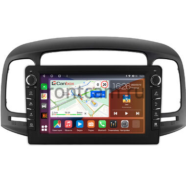 Hyundai Verna 2005-2010 (черная) Canbox H-Line 7832-9-1411 Android 10 (4G-SIM, 4/32, DSP, IPS) С крутилками