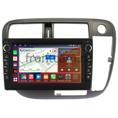 Honda Civic 6 (1995-2000) (с кондиционером, правый руль) Canbox H-Line 7832-9-226 Android 10 (4G-SIM, 4/32, DSP, IPS) С крутилками