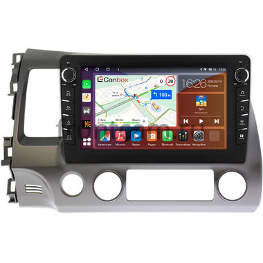 Honda Civic 8 4D 2005-2012 (левый руль, седан) Canbox H-Line 7836-10-063 на Android 10 (4G-SIM, 4/32, DSP, QLed) С крутилками