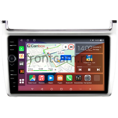 Volkswagen Polo 5 2009-2020 (серебро) Canbox H-Line 7842-9-540 на Android 10 (4G-SIM, 4/32, DSP, QLed)