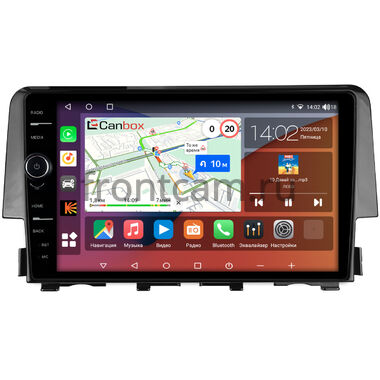 Honda Civic 10 2015-2021 Canbox H-Line 7842-9-650 на Android 10 (4G-SIM, 4/32, DSP, QLed)