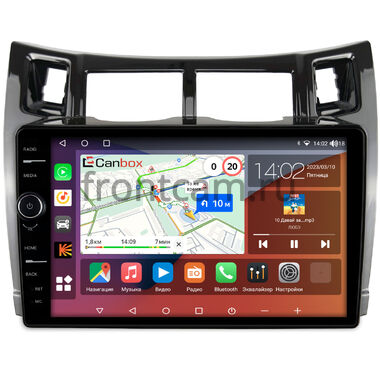 Toyota Vitz 2 (XP90), Yaris 2 (2005-2012) (черная, глянцевая) Canbox H-Line 7843-9-172 Android 10 (4G-SIM, 4/64, DSP, QLed)