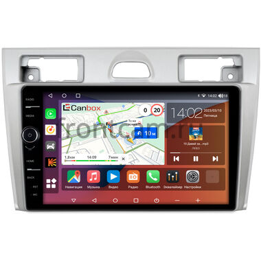 Ford Fiesta (Mk5) 2002-2008 (серебро) Canbox H-Line 7843-9-2069 на Android 10 (4G-SIM, 4/64, DSP, QLed)