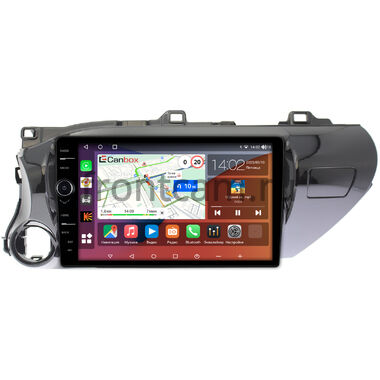 Toyota Hilux 8 (2015-2024) (руль слева) Canbox H-Line 7854-1056 на Android 10 (4G-SIM, 6/128, DSP, QLed) (для любой комплектации)