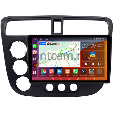 Honda Civic 7 (2000-2006) (с климат-контролем, левый руль) Canbox H-Line 2K 4180-9-0174 на Android 10 (4G-SIM, 4/32, DSP, QLed)