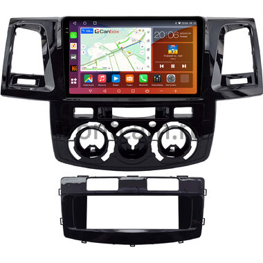 Toyota Fortuner, Hilux 7 2004-2015 (черная, глянцевая) Canbox H-Line 2K 4180-9-2212 на Android 10 (4G-SIM, 4/32, DSP, QLed)