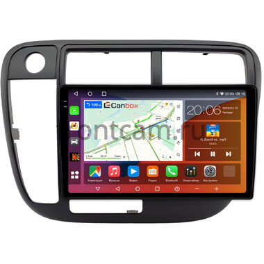 Honda Civic 6 (1995-2000) (без климата, левый руль) Canbox H-Line 2K 4186-9-0178 на Android 10 (4G-SIM, 8/256, DSP, QLed)