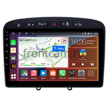 Peugeot 308, 408, RCZ 2007-2022 (черная) Canbox H-Line 3792-9-0705 на Android 10 (4G-SIM, 4/64, DSP, QLed)