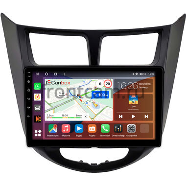 Hyundai Solaris, Accent 4 2010-2019 (черная, матовая) Canbox H-Line 3792-9-2093 на Android 10 (4G-SIM, 4/64, DSP, QLed)