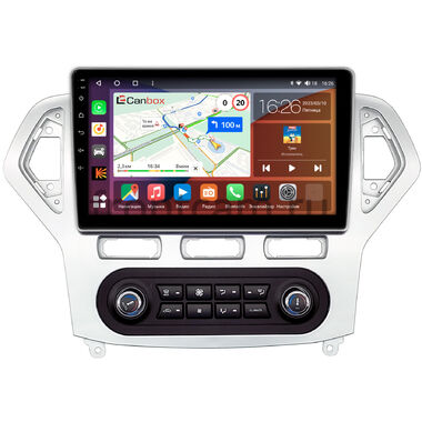 Ford Mondeo 4 (2006-2010) (серебро) Canbox H-Line 4165-1016 встроенный климат на Android 10 (4G-SIM, 4/32, DSP, QLed)