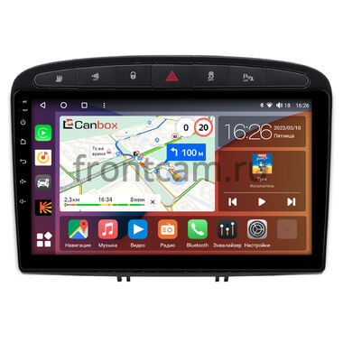 Peugeot 308, 408, RCZ 2007-2022 Canbox H-Line 4166-9120 на Android 10 (4G-SIM, 4/32, DSP, QLed) (черный глянец, Тип 1)