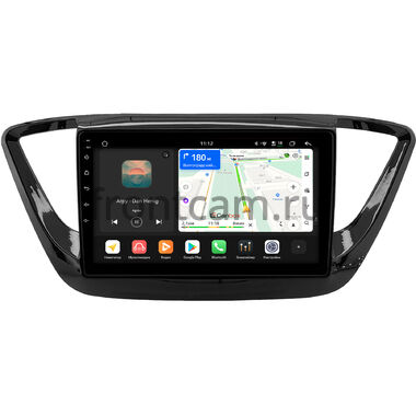 Hyundai Solaris 2 2017-2024 (черная, глянцевая) Canbox H-Line 5196-9-0157 на Android 14 (4G-SIM, 6/128, DSP, QLed)