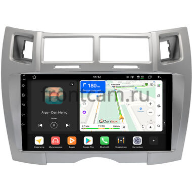 Toyota Vitz 2 (XP90), Yaris 2 2005-2012 (серебряная, Тип 2) Canbox H-Line 5197-9-0675 на Android 14 (4G-SIM, 8/128, DSP, QLed)