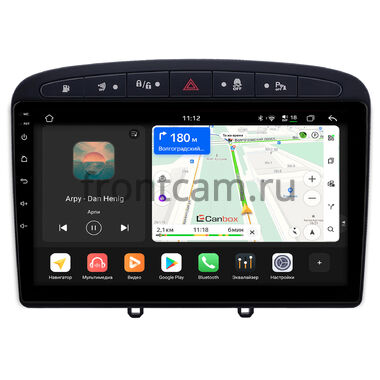 Peugeot 308, 408, RCZ 2007-2022 (черная) Canbox H-Line 5196-9-0705 на Android 14 (4G-SIM, 6/128, DSP, QLed)
