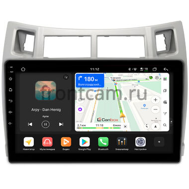 Toyota Vitz 2 (XP90), Yaris 2 2005-2012 (серебряная) Canbox H-Line 5196-9-100 на Android 14 (4G-SIM, 6/128, DSP, QLed)