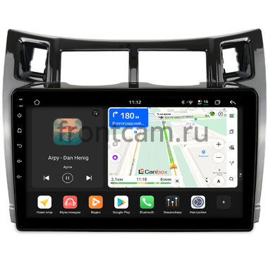 Toyota Vitz 2 (XP90), Yaris 2 2005-2012 (черная, глянцевая) Canbox H-Line 5196-9-172 на Android 14 (4G-SIM, 6/128, DSP, QLed)