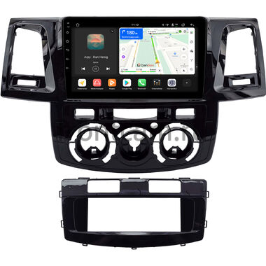 Toyota Fortuner, Hilux 7 2004-2015 (черная, глянцевая) Canbox H-Line 5196-9-2212 на Android 14 (4G-SIM, 6/128, DSP, QLed)