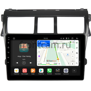 Toyota Belta, Vios, Yaris sedan 2005-2012 (черная, матовая) Canbox H-Line 5197-9-402 на Android 14 (4G-SIM, 8/128, DSP, QLed)