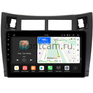 Toyota Vitz 2 (XP90), Yaris 2 2005-2012 (черная, матовая) Canbox H-Line 5197-9122 на Android 14 (4G-SIM, 8/128, DSP, QLed)