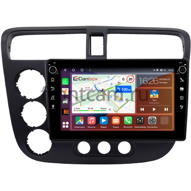 Honda Civic 7 (2000-2006) (с климат-контролем, левый руль) Canbox H-Line 7802-9-0174 Android 10 (4G-SIM, 4/32, DSP, IPS) С крутилками