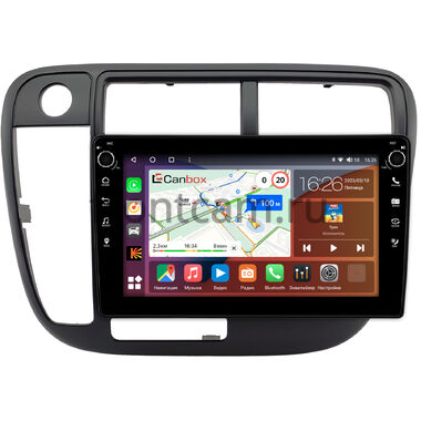 Honda Civic 6 (1995-2000) (без климата, левый руль) Canbox H-Line 7802-9-0178 на Android 10 (4G-SIM, 4/32, DSP, IPS) С крутилками