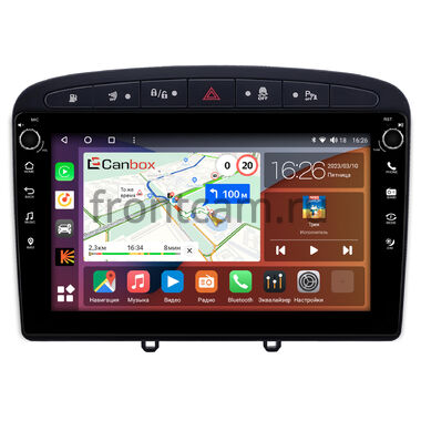 Peugeot 308, 408, RCZ 2007-2022 (черная) Canbox H-Line 7802-9-0705 на Android 10 (4G-SIM, 4/32, DSP, IPS) С крутилками