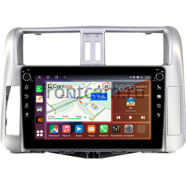 Toyota Land Cruiser Prado 150 (2009-2013) (серебристая, для авто с усилителем) Canbox H-Line 7803-9003 на Android 10 (4G-SIM, 4/64, DSP, IPS) С крутилками