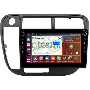 Honda Civic 6 1995-2000 (без климата, левый руль) Canbox H-Line 7804-9-0178 на Android 10 (4G-SIM, 6/128, DSP, IPS) С крутилками