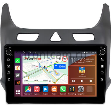 Chevrolet Cobalt 2 2011-2024 (черная) Canbox H-Line 7806-10-0126 на Android 10 (4G-SIM, 4/32, DSP, QLed) С крутилками