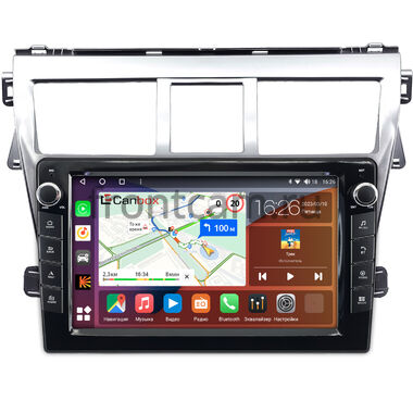 Toyota Belta, Vios, Yaris sedan 2005-2012 (серебренная) Canbox H-Line 7823-9-1656 на Android 10 (4G-SIM, 4/64, DSP, IPS) С крутилками