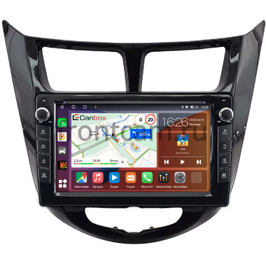 Hyundai Solaris, Accent 4 2010-2019 (черная, глянцевая) Canbox H-Line 7824-9-0093 на Android 10 (4G-SIM, 6/128, DSP, IPS) С крутилками