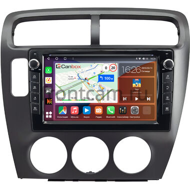 Honda Civic 7 2000-2006 (для авто с кондицыонером, левый руль, серая) Canbox H-Line 7824-9-1483 на Android 10 (4G-SIM, 6/128, DSP, IPS) С крутилками