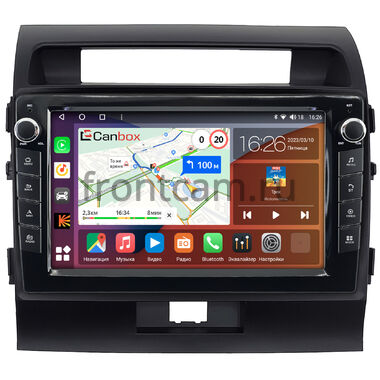 Toyota Land Cruiser 200 2007-2015 (для авто без NAVI, черная матовая) Canbox H-Line 7827-10-010-1 на Android 10 (4G-SIM, 4/64, DSP, QLed) С крутилками