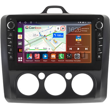 Ford Focus 2 2007-2011 (черная, авто с кондиционером) Canbox H-Line 7832-9-0526 на Android 10 (4G-SIM, 4/32, DSP, IPS) С крутилками
