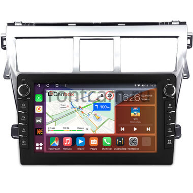 Toyota Belta, Vios, Yaris sedan 2005-2012 (серебренная) Canbox H-Line 7832-9-1656 на Android 10 (4G-SIM, 4/32, DSP, IPS) С крутилками