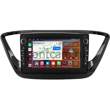 Hyundai Solaris 2 2017-2020 (черная, глянцевая) Canbox H-Line 7834-9-0157 на Android 10 (4G-SIM, 6/128, DSP, IPS) С крутилками